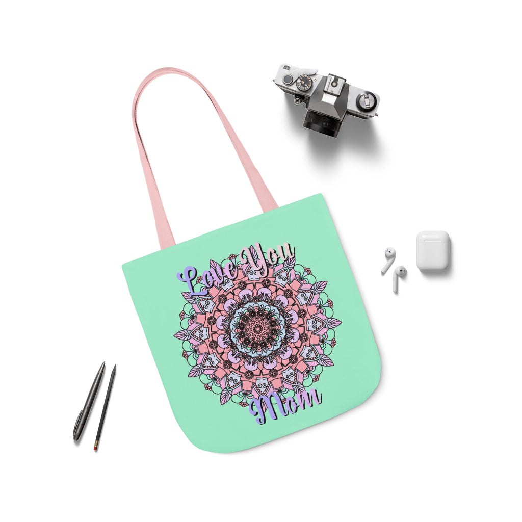 Mandala 'Love You Mom' Canvas Tote — Floral Mother's Day Gift Bag