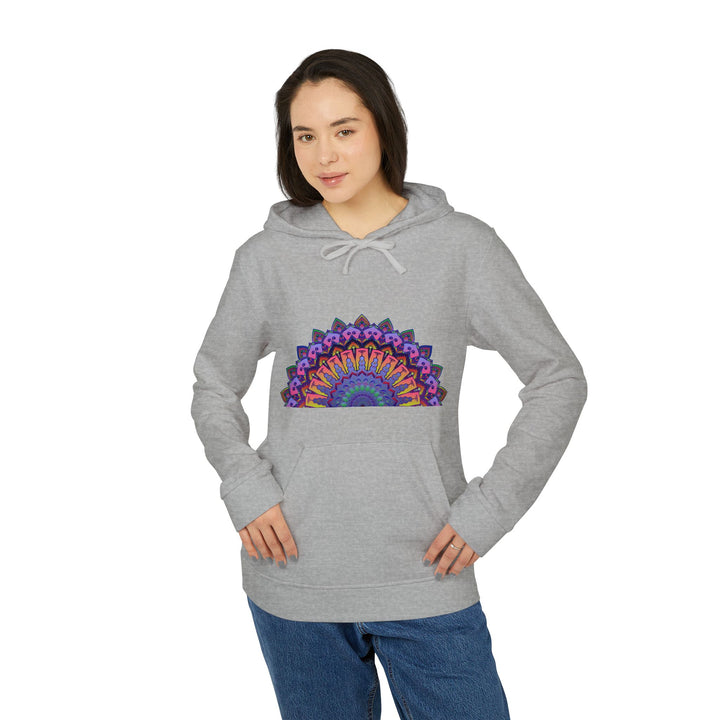 Blululi Custom Mandala Fleece Hoodie with intricate mandala design and cozy fleece fabric