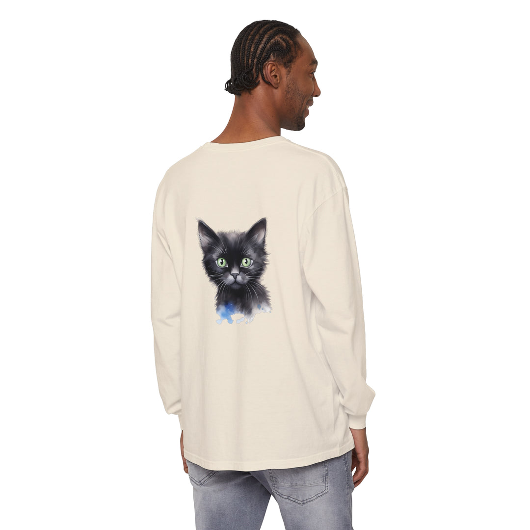 Black Cat Watercolor Unisex T-Shirt featuring a vibrant and artistic watercolor design of a black cat on a comfortable, versatile, and stylish unisex t-shirt for cat lovers and art enthusiasts