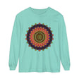 Vibrant and detailed mandala design long sleeve t-shirt in various colors