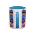 Mandala Mug featuring intricate and vibrant art on a sleek grey background, perfect for adding a pop of color to your morning routine