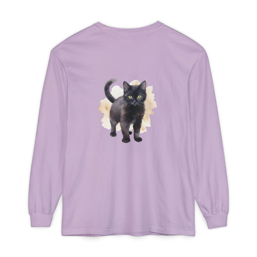 Black Cat Watercolor - Unisex Long Sleeve Tee