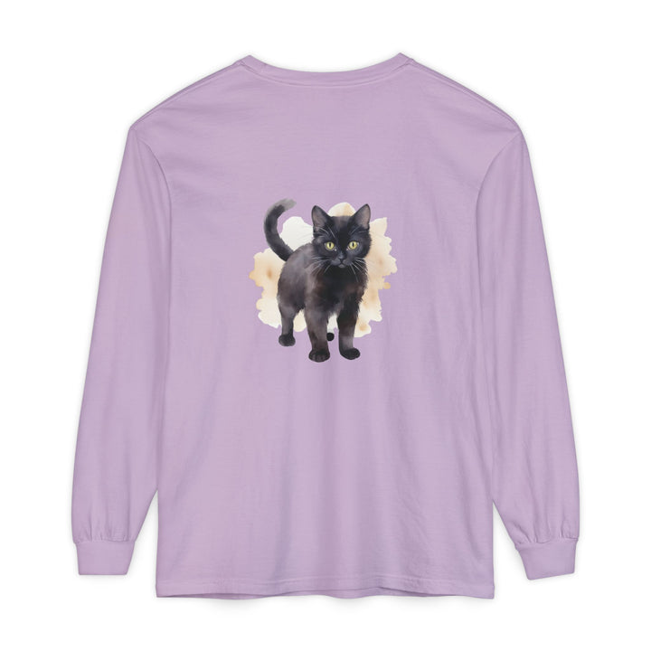 Black Cat Watercolor - Unisex Long Sleeve Tee