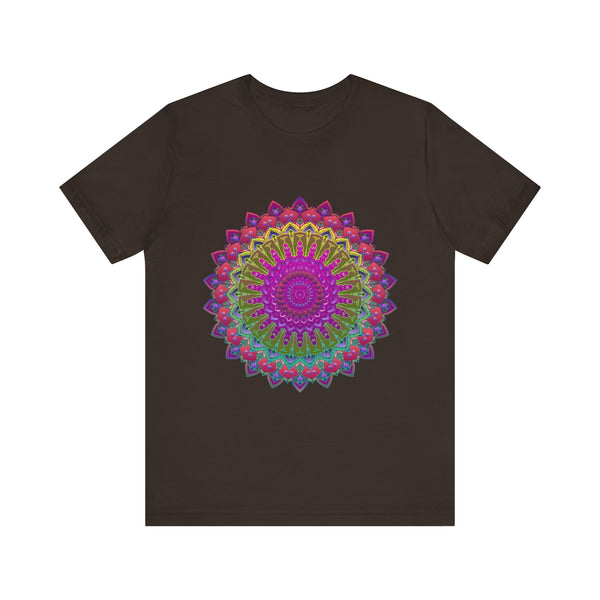 Vibrant Mandala Tee - Colorful Spiritual Art featuring intricate, hand-drawn design with vibrant colors and spiritual symbolism