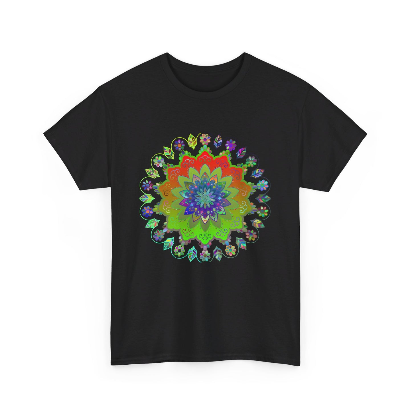 Relaxing and stylish mandala art yoga mindfulness tee made of 100% cotton fabric