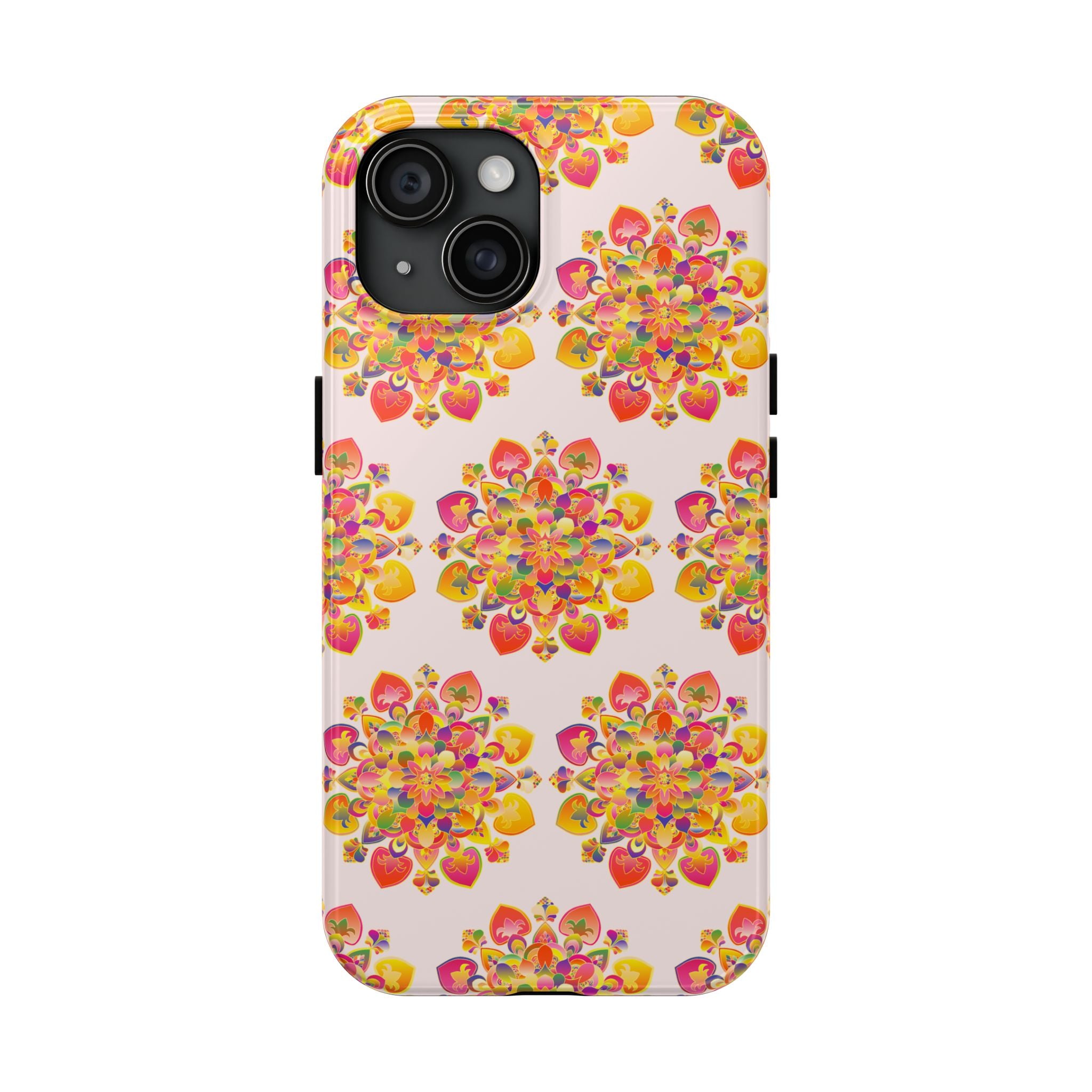 Phone Case - Hand-Drawn Mandala Art - Light Pink Long Description 22