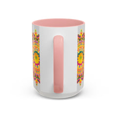 A colorful ceramic mug with a vibrant floral mandala design, perfect for enjoying your favorite hot beverages
