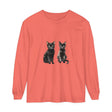 Black Cat Watercolor Art Long Sleeve T-Shirt featuring a beautiful watercolor painting of a black cat on a comfortable long sleeve tee