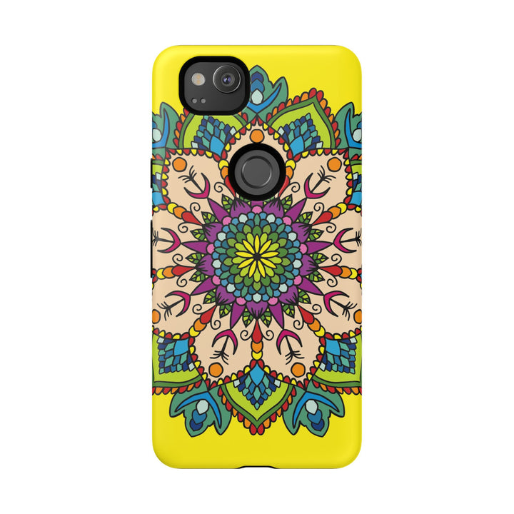 Intricate Floral Yellow Phone Case for Bold Protection and Style