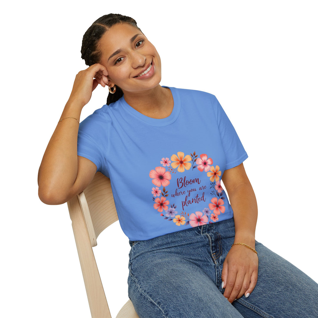 Vibrant and detailed floral mandala quote t-shirt, perfect for adding a pop of color to your wardrobe