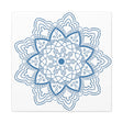 Handmade Mandala Art in Steel Blue, Matte Canvas, Stretched, 125 - Beautiful Mandala Design Wall Art