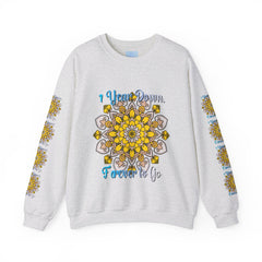 First Year Wedding Anniversary Gift - 1 Year Down, Forever to Go Unisex Heavy Blend™ Crewneck Sweatshirt in Grey