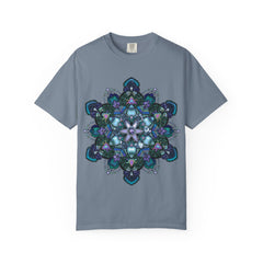 Mandala T-Shirt – Blue Purple Boho Geometric Floral Design