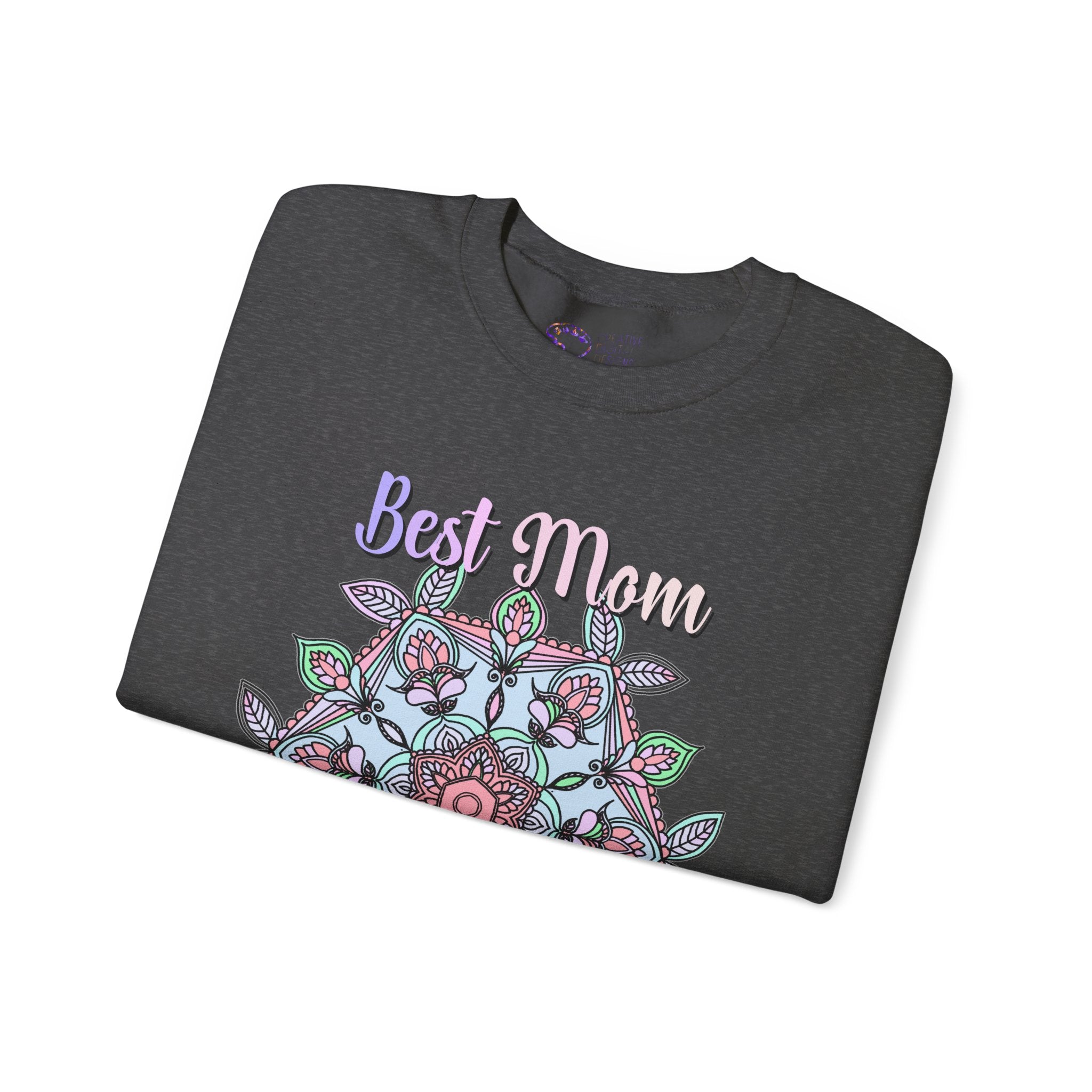 Mandala Art Crewneck Sweatshirt Celebrating Moms in Soft Hues