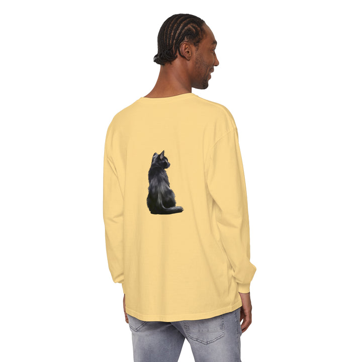 Black Cat Mystique Long Sleeve T-Shirt featuring a striking black feline design