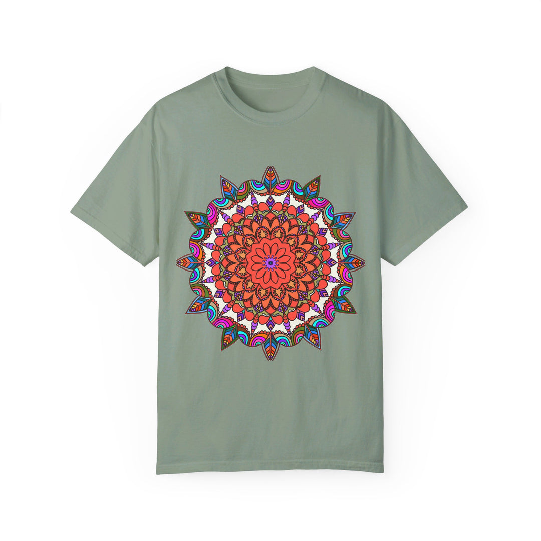 Handmade Mandala Design T-Shirt with intricate floral pattern