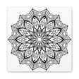 Handmade Mandala Art - Black & White Wall Art - Matte Canvas, Stretched, 125 - Intricately designed circular pattern on canvas, perfect for home decor