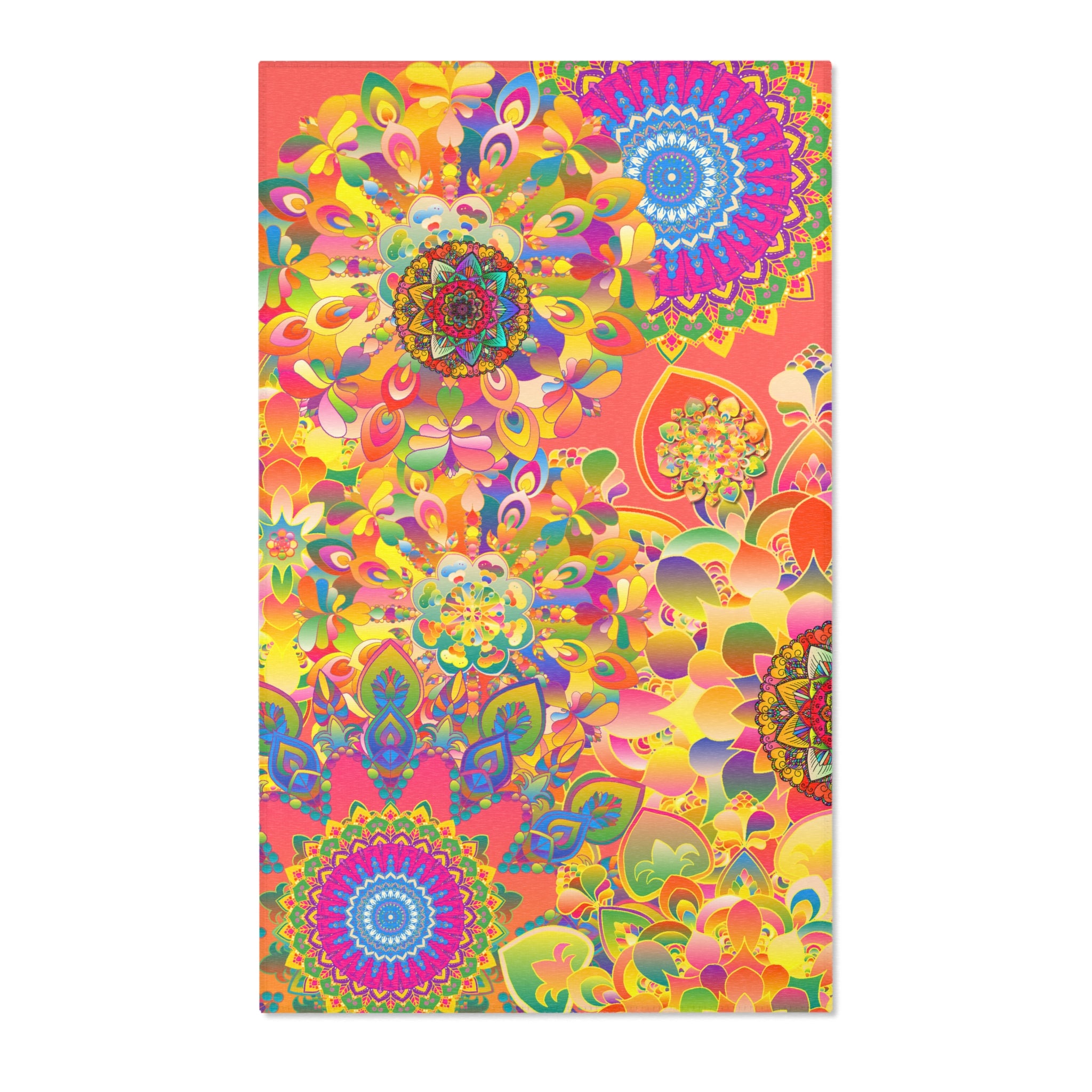 Psychedelic Floral Mandala Area Rug