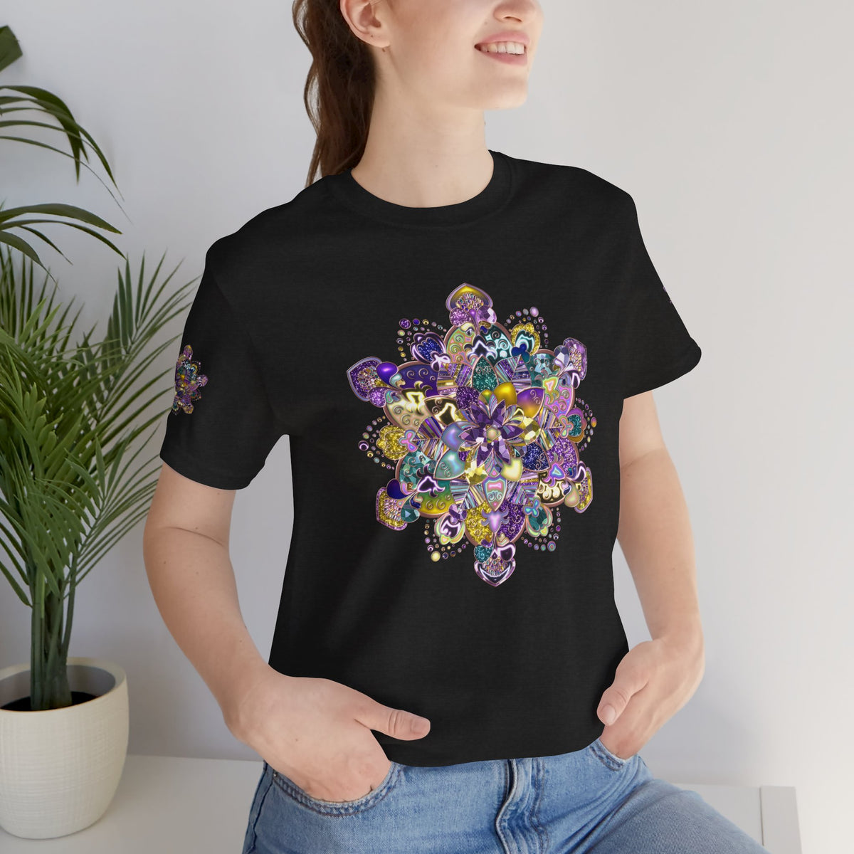 Unisex Floral Jewel Mandala T-Shirt