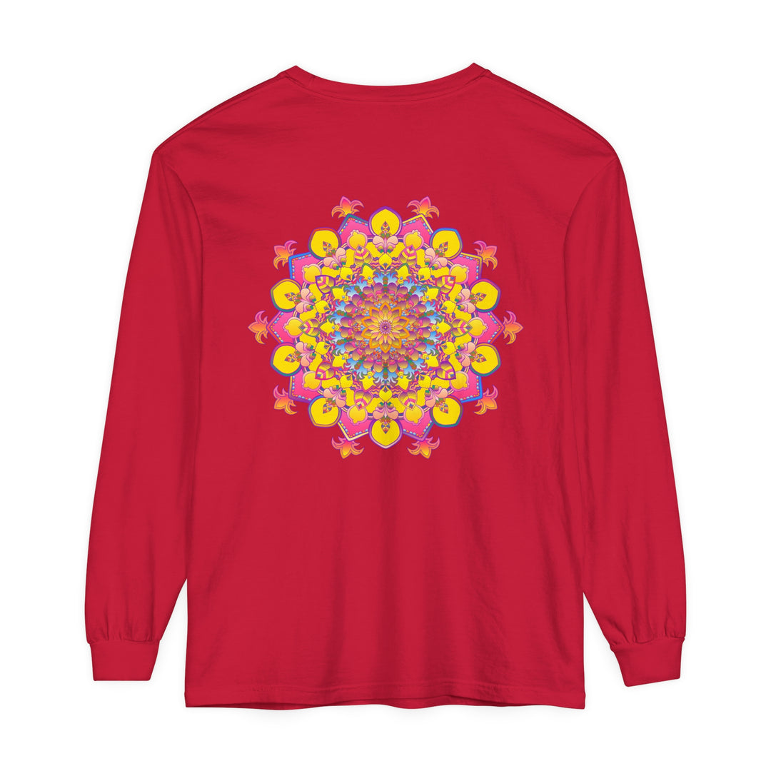 Colorful and intricate mandala design long sleeve t-shirt for all genders