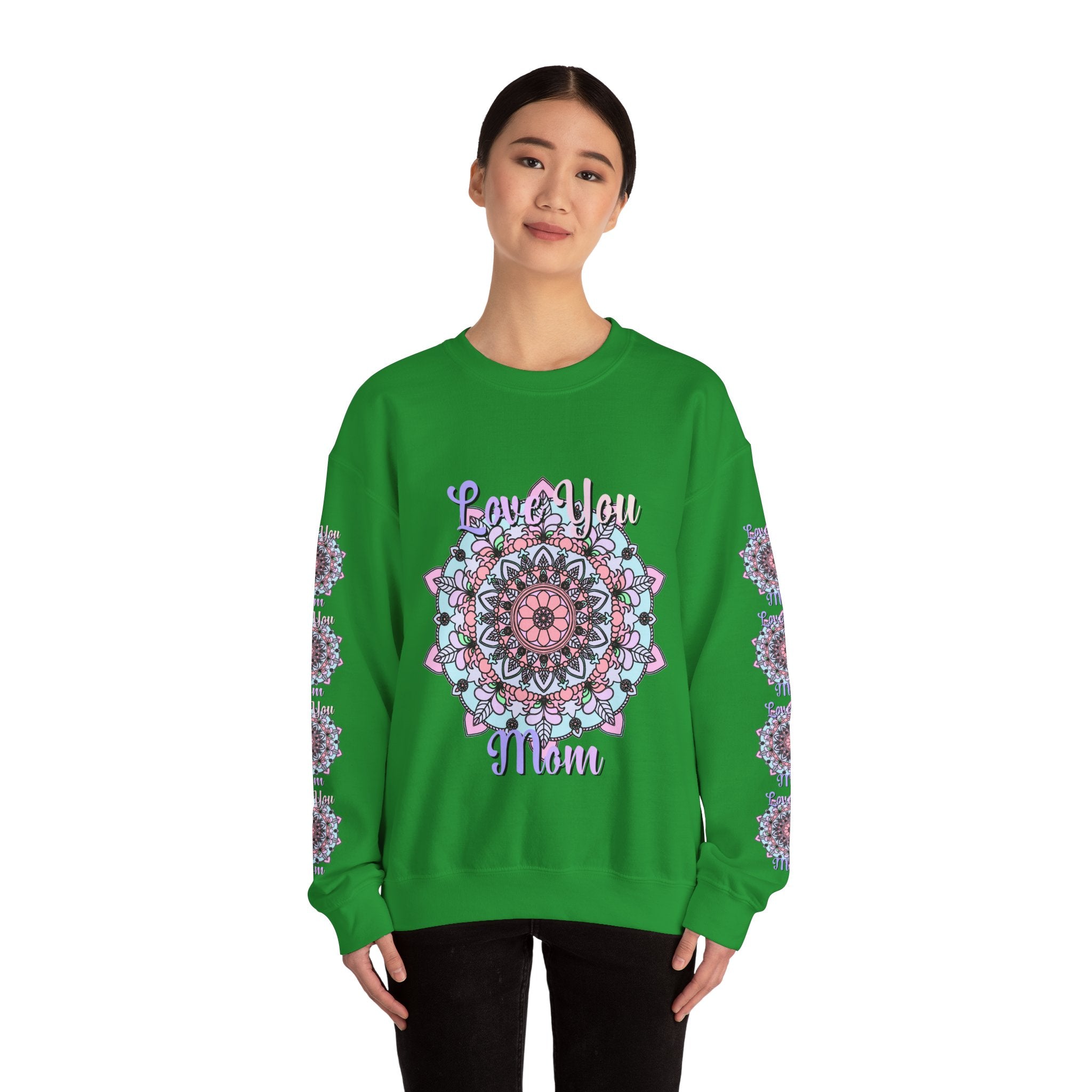 Mandala Sweatshirt for Mom with Heartfelt Design in Soft Hues
