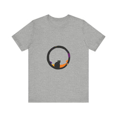 Black Cat Mystery Moon T-Shirt - A spooky and stylish black t-shirt featuring a mysterious cat against a moonlit night backdrop