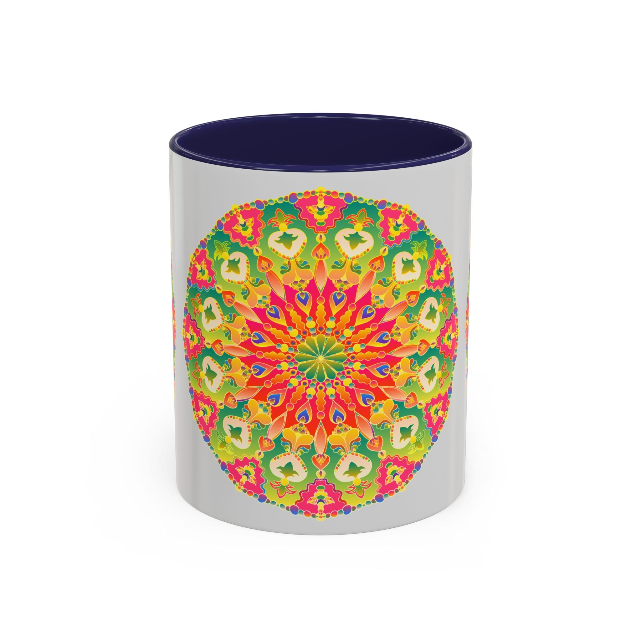 Colorful and vibrant Mandala Art Mug depicting intricate and mesmerizing designs