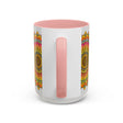 Vibrant and intricate mandala art mug featuring a colorful floral design