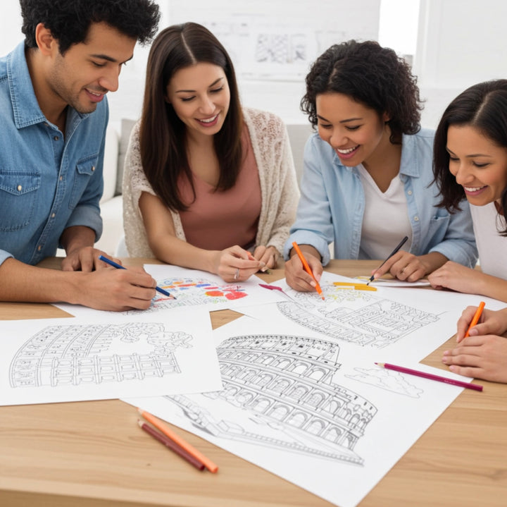 Blululi PDF European Iconic Landmarks Coloring Pages - 19 Pages