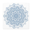 Handmade Mandala Art - Steel Blue Mandala Design Wall Art - Matte Canvas Stretched 125 - Decorative Handcrafted Artwork for Home Décor