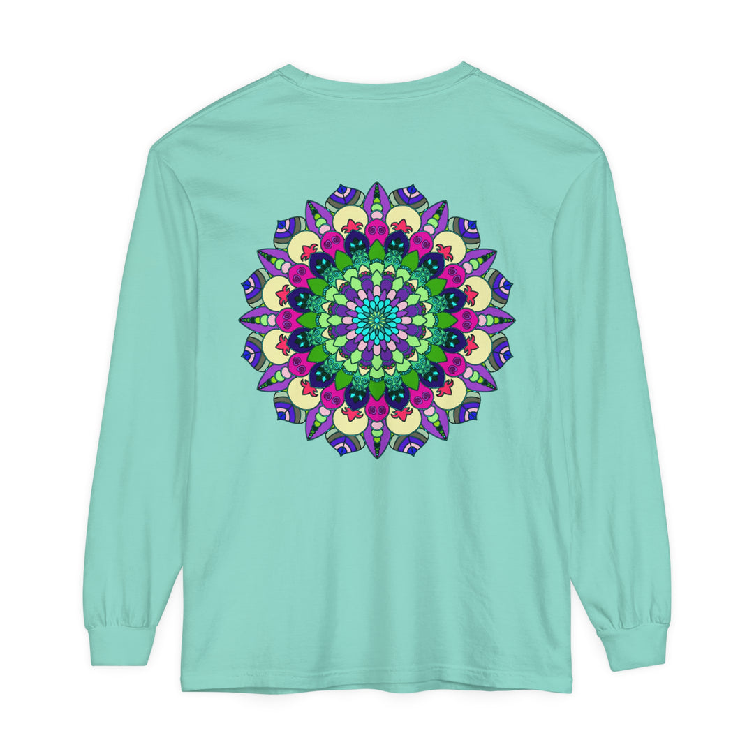 Colorful and intricate mandala design long sleeve t-shirt for all genders