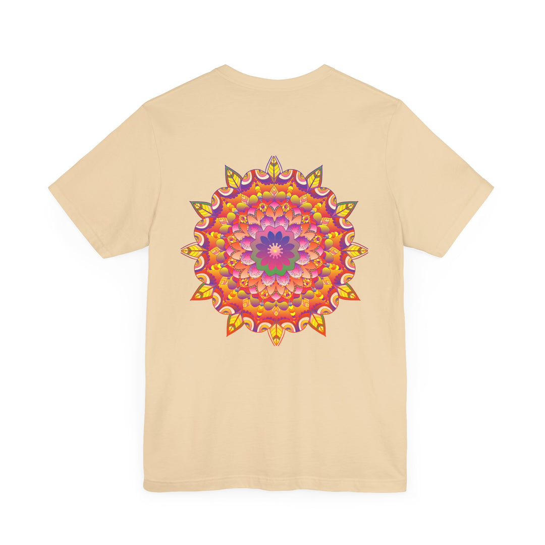 Colorful and intricate mandala design t-shirt promoting spiritual peace and harmony