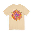 Colorful and intricate mandala design t-shirt promoting spiritual peace and harmony