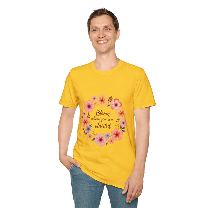 Stylish floral mandala quote t-shirt with vibrant colors and bohemian design