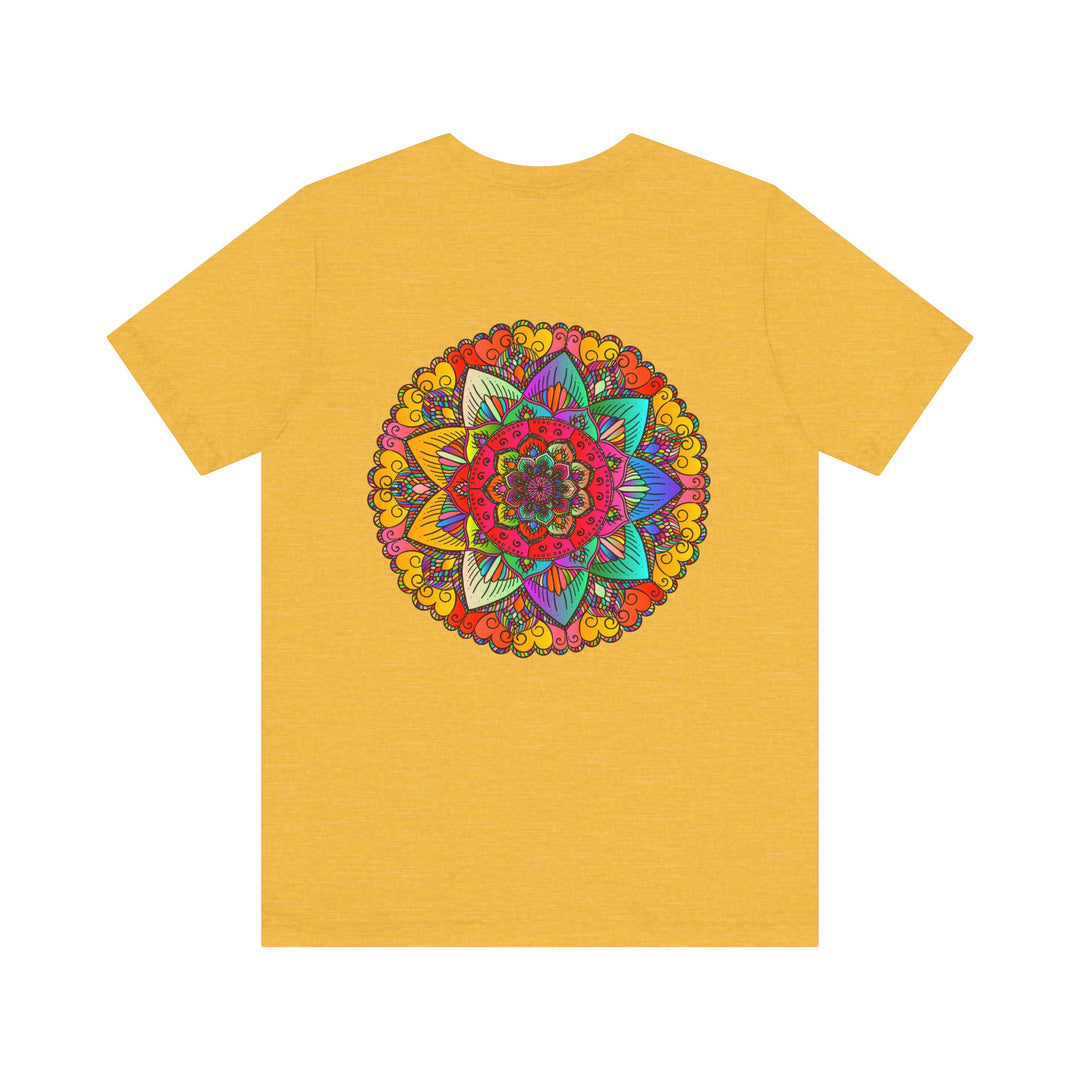 Colorful Mandala Peace & Harmony T-Shirt featuring a spiritual design with vibrant colors and intricate patterns, perfect for bringing positive energy and tranquility to your wardrobe