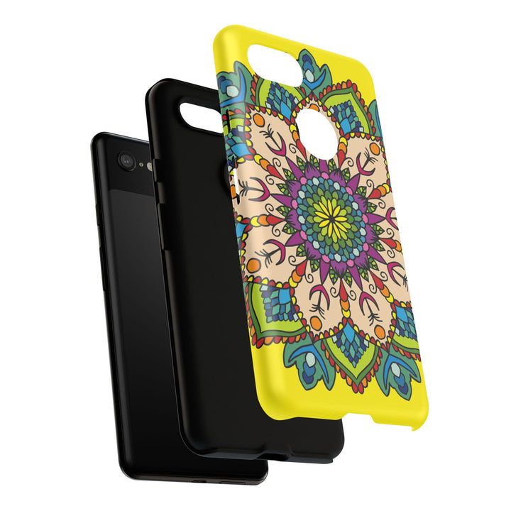 Intricate Floral Yellow Phone Case for Bold Protection and Style