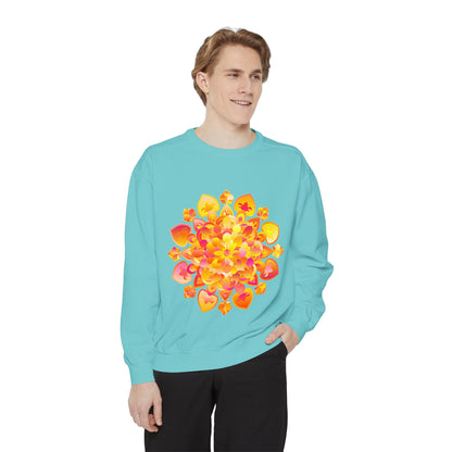 Colorful Mandala Sweatshirt with intricate design perfect for yoga and meditation