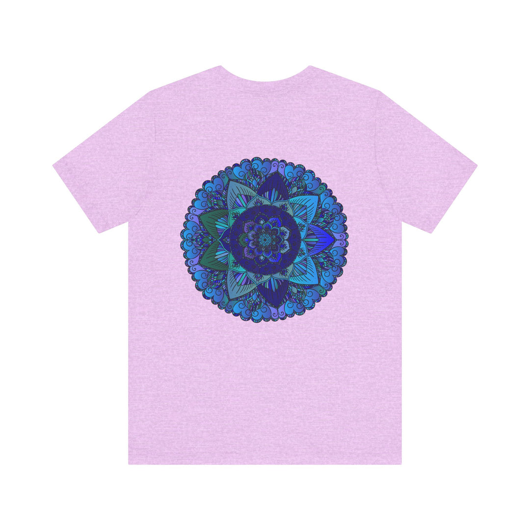 Blue Mandala T-Shirt featuring intricate spiritual design for peaceful and harmonious vibes