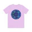 Blue Mandala T-Shirt featuring intricate spiritual design for peaceful and harmonious vibes