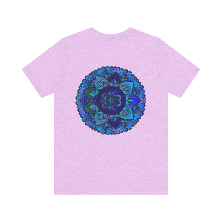 Blue Mandala T-Shirt featuring intricate spiritual design for peaceful and harmonious vibes