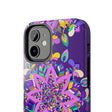 Hand drawn purple Mandala Art Phone Case designed for iPhone X/XS