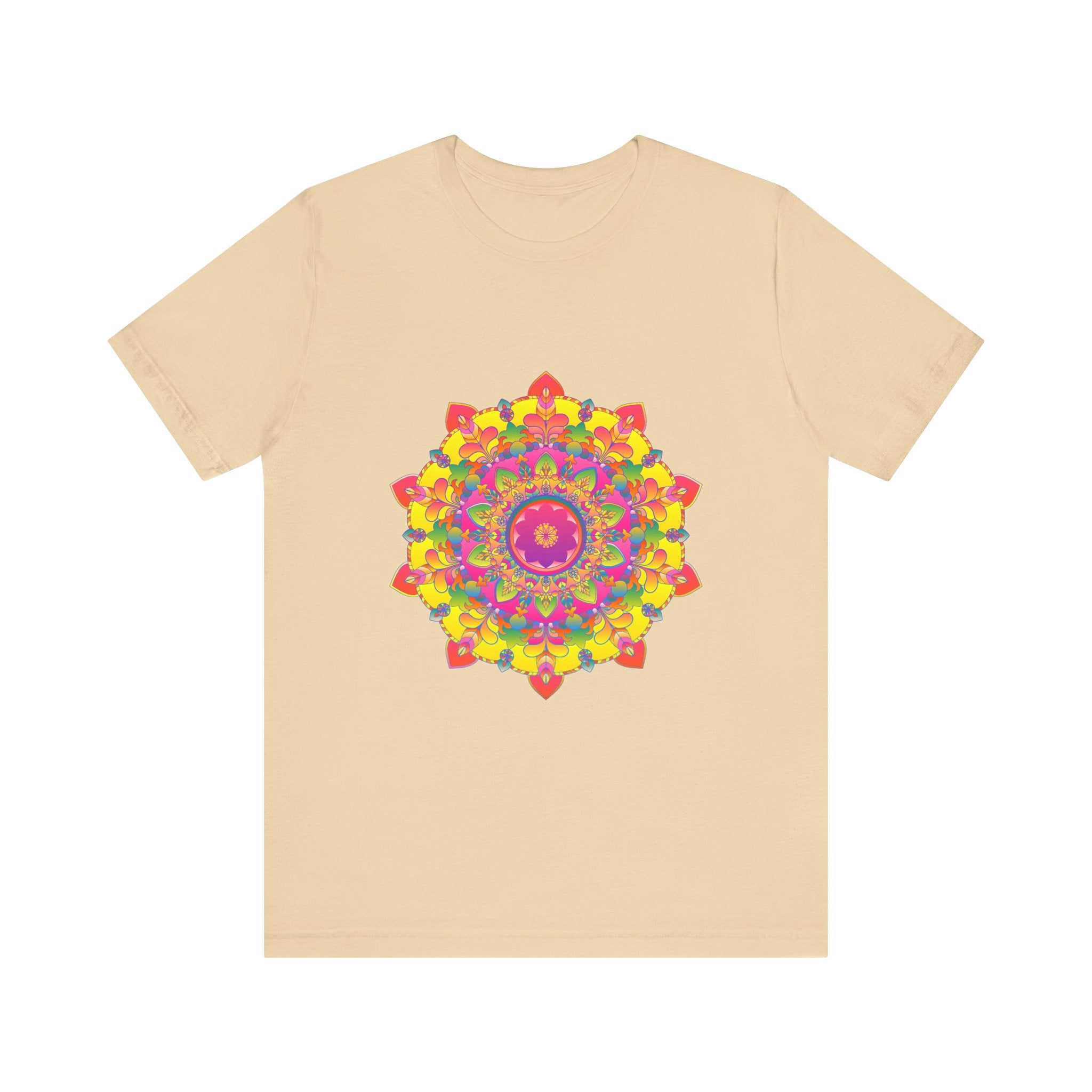 Vibrant Mandala Tee featuring a colorful floral design perfect for summer