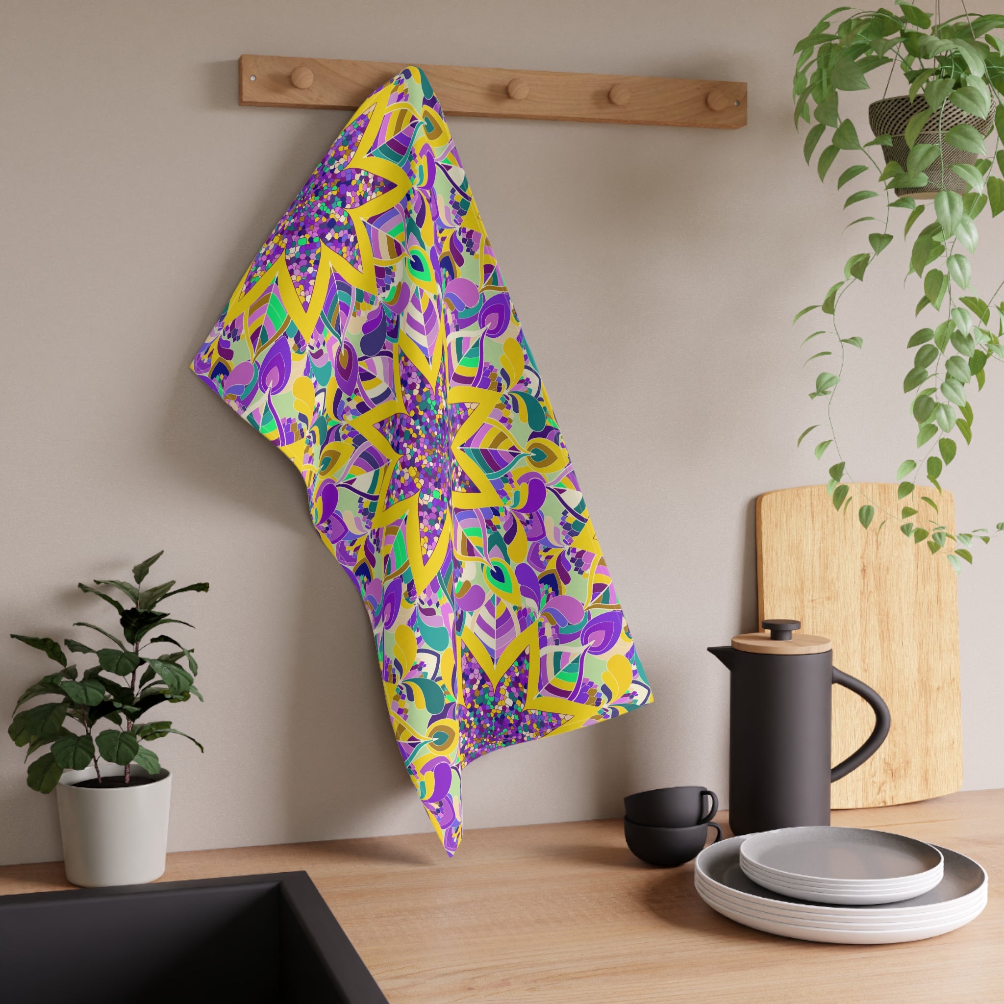 Vibrant Floral Cotton Tea Towels - Colorful Kitchen Decor