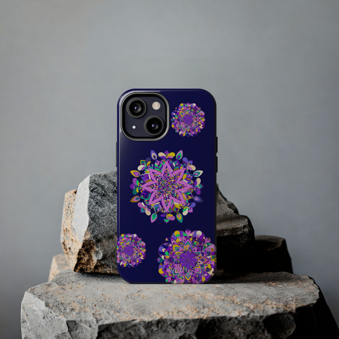 Hand Drawn Mandala Art Purple Shades Phone Case - Durable and Shock Absorbent, lightweight and stylish, perfect for protecting your phone