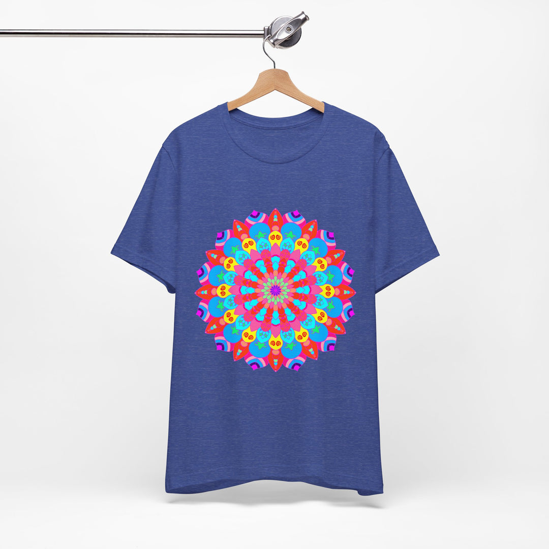 Vibrant and intricate colorful mandala t-shirt featuring psychedelic art design