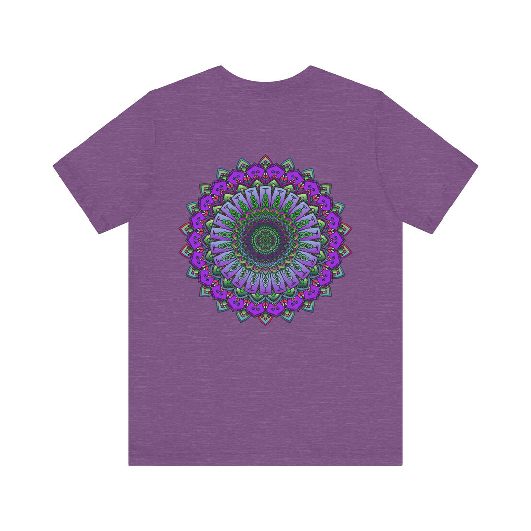 Colorful Mandala Tee with intricate design, promoting spiritual peace and harmony