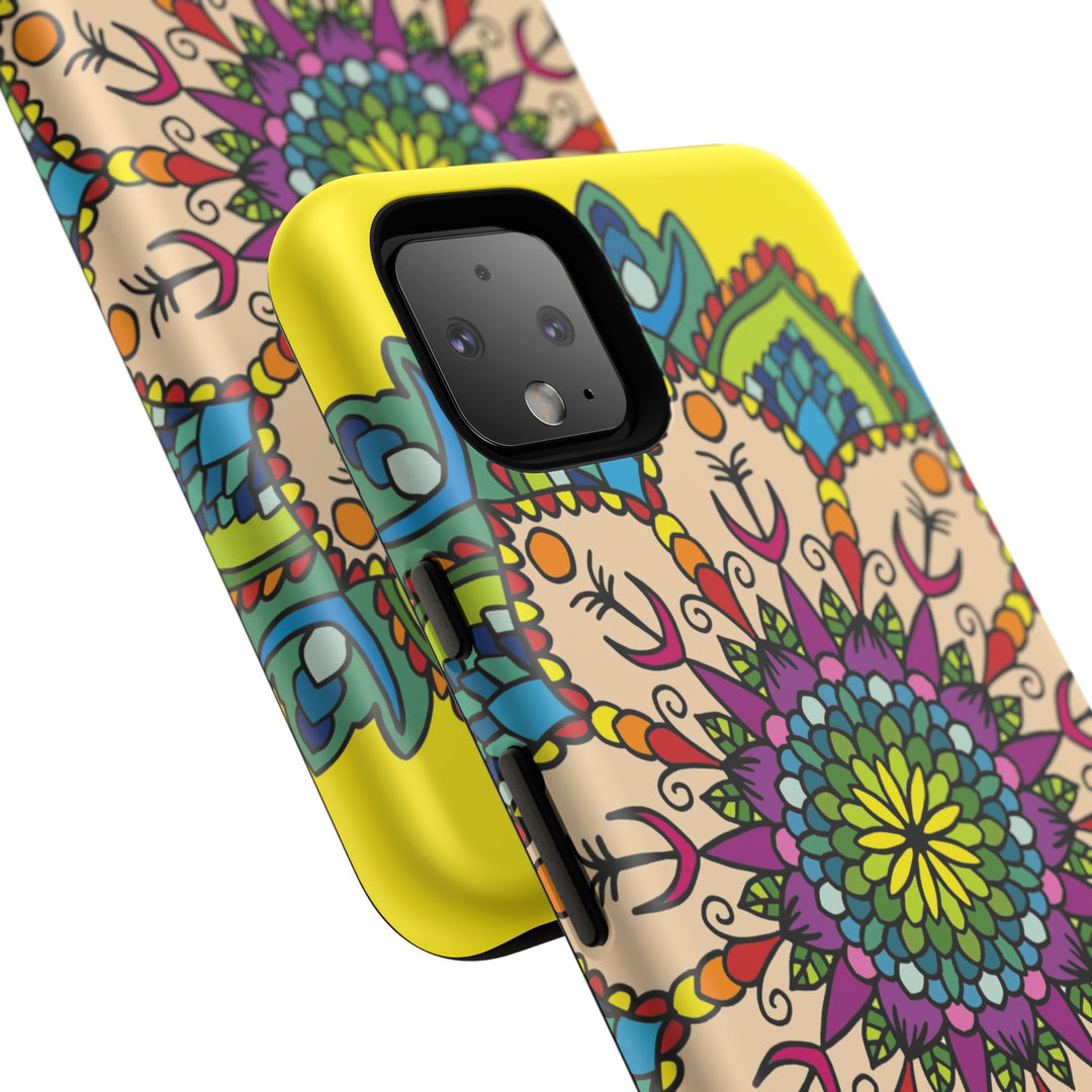 Intricate Floral Yellow Phone Case for Bold Protection and Style