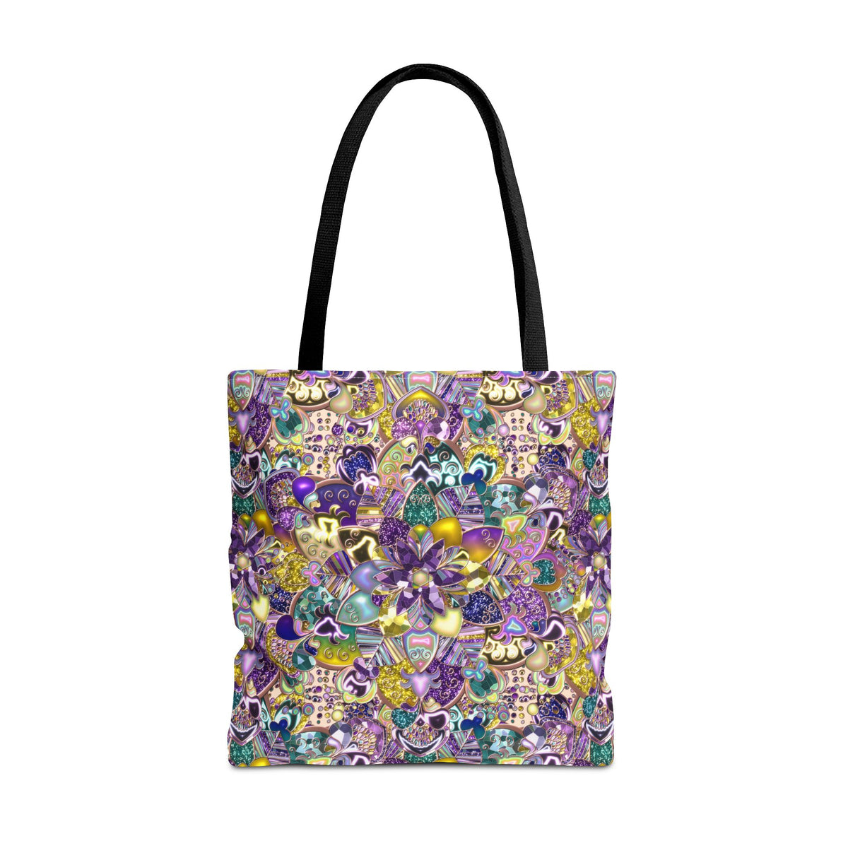 Colorful Purple Floral Pattern Tote Bag