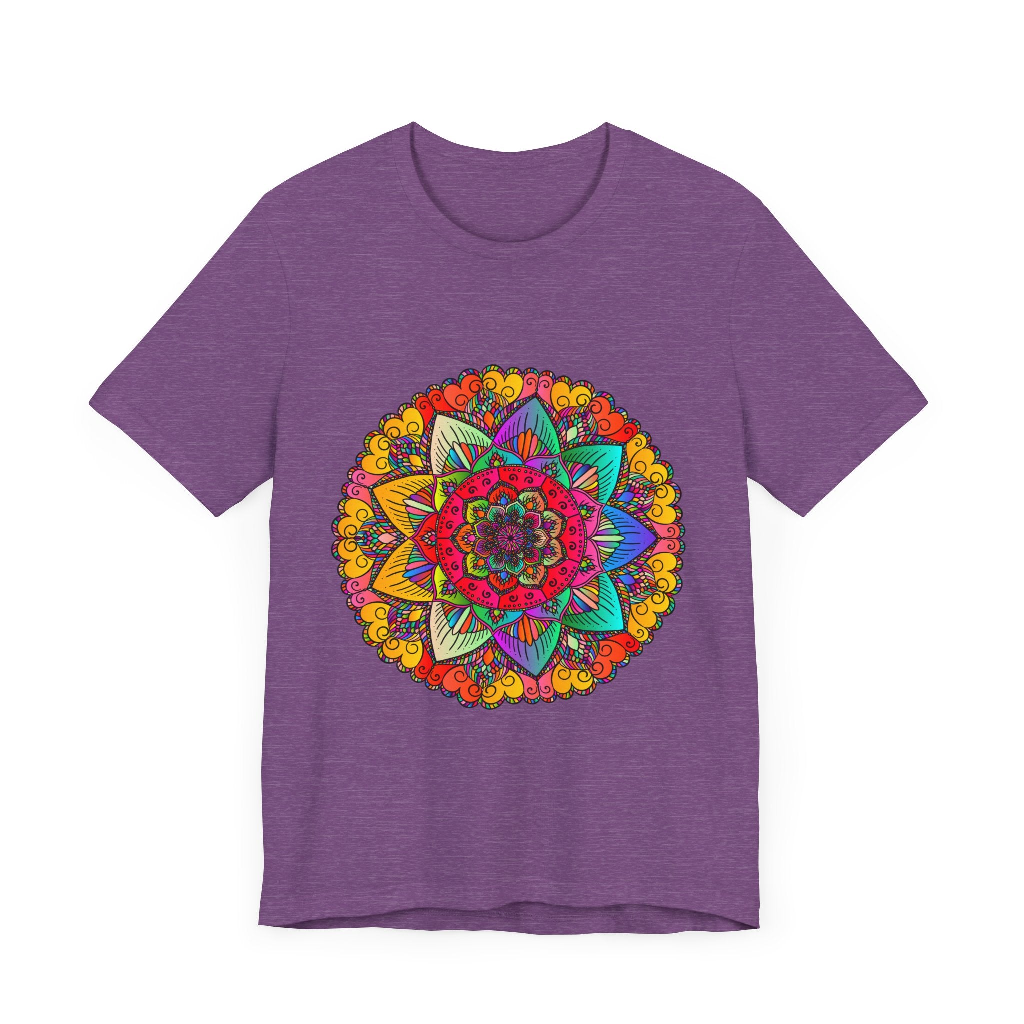 Vibrant Mandala Tee with Yellow and Pink Spiritual Design