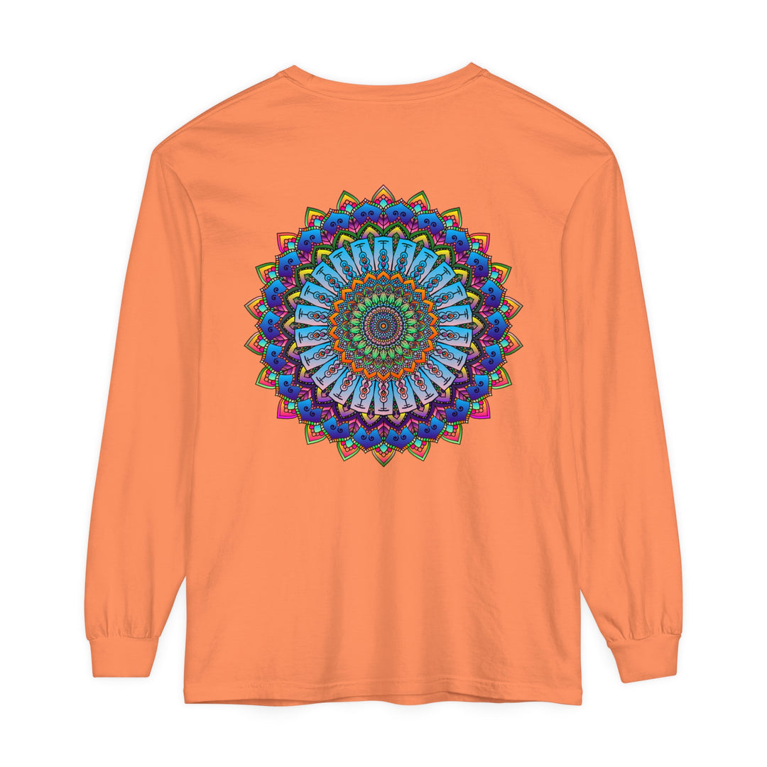 Colorful and intricate mandala design long sleeve t-shirt for both men and women